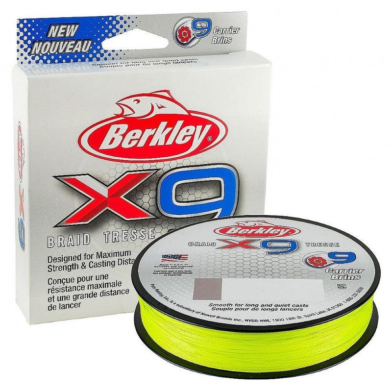 Berkley x9 Braid Superline, Low-Vis Green, 100lb test | 131 lbC | 59.7kg, 164yd | 150m Fishing Line, Suitable for Freshwater and Saltwater Environments - Image 2